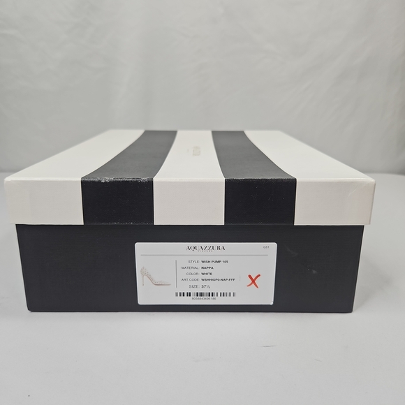 Aquazzura White Stiletto Heels with Studded Embellishments Size 37.5 NWT - Picture 9 of 11